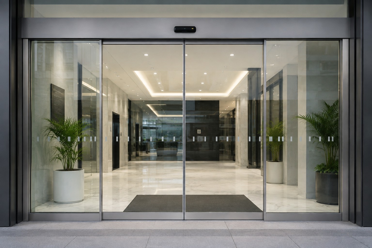 glass sensor door